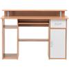 Alphason Rectangular Modern Computer Workcentre with Beech Coloured Melamine Top and 1 Drawer Albany 1200 x 470 x 870mm