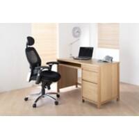 Alphason Rectangular Veneer Desk with Oak Coloured Melamine Top and 3 Drawers Hunter 1200 x 600 x 730mm