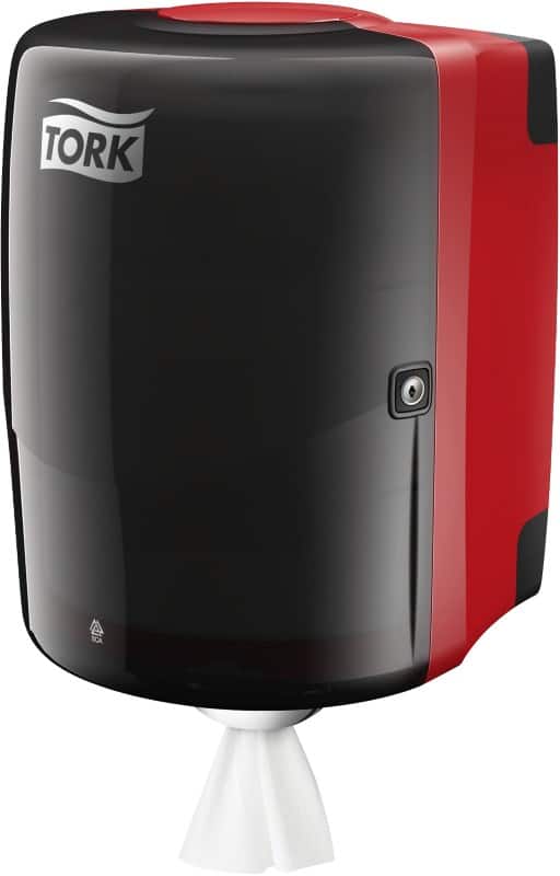 Tork Performance 653008 Centrefeed Dispenser Plastic Black, Red