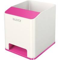 Leitz WOW Sound Pencil Pot Dual Colour White, Pink 9 x 10 x 10.1 cm