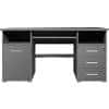 GERMANIA Home Office Desk with Anthracite Coloured Melamine Top and 3 Lockable Drawers 484 1,450 x 700 x 750 mm