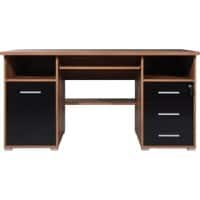 GERMANIA Office Desk Rectangular Walnut 3 Drawers 1,440 (W) x 700 (D) x 750 (H) mm Melamine