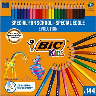 BIC Colouring Pencils 887830 Assorted Pack of 144