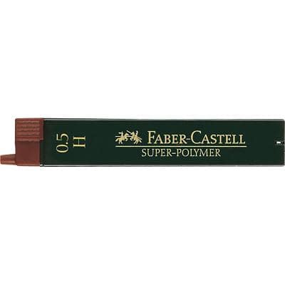 Faber-Castell Pencil Leads Refill Super Polymer 0.5 mm H Black Pack of 12