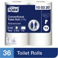 Tork T4 Advanced Toilet Roll 2 Ply 100320 36 Rolls of 320 Sheets