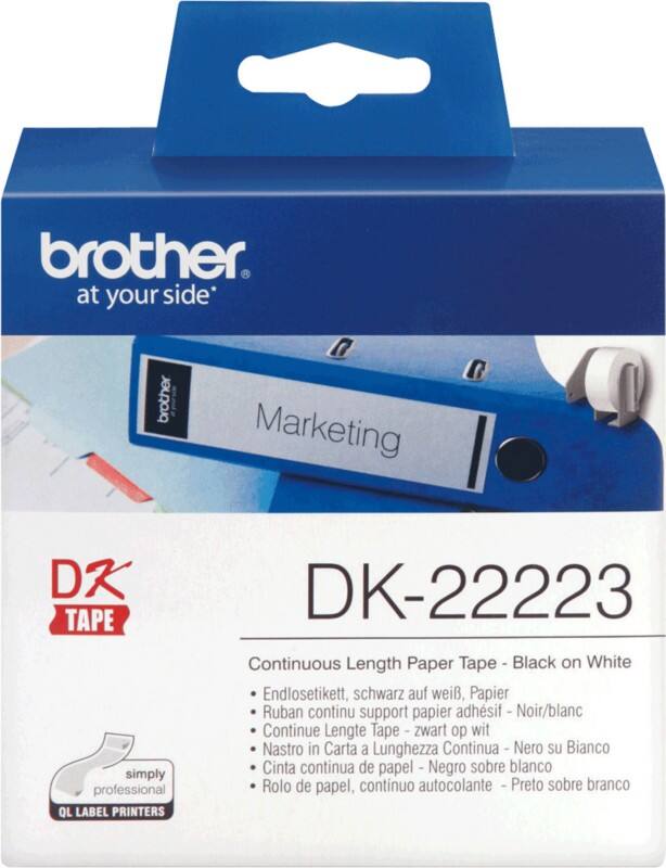 Brother Label Roll Black on White 50 mm x 30 m Thermal