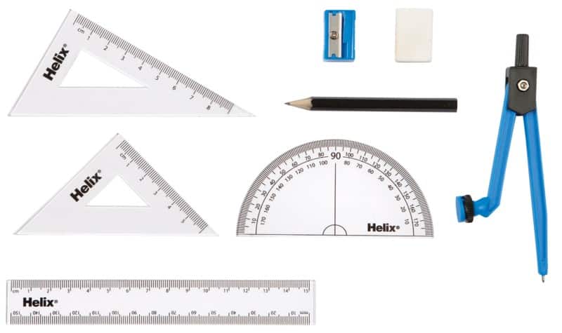 Helix Maths Set A54000 Blue, Transparent