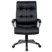 Realspace Basic Tilt Executive Chair with Armrest and Adjustable Seat Maine Pigmented Bovine Leather Crust Bonded Leather Black