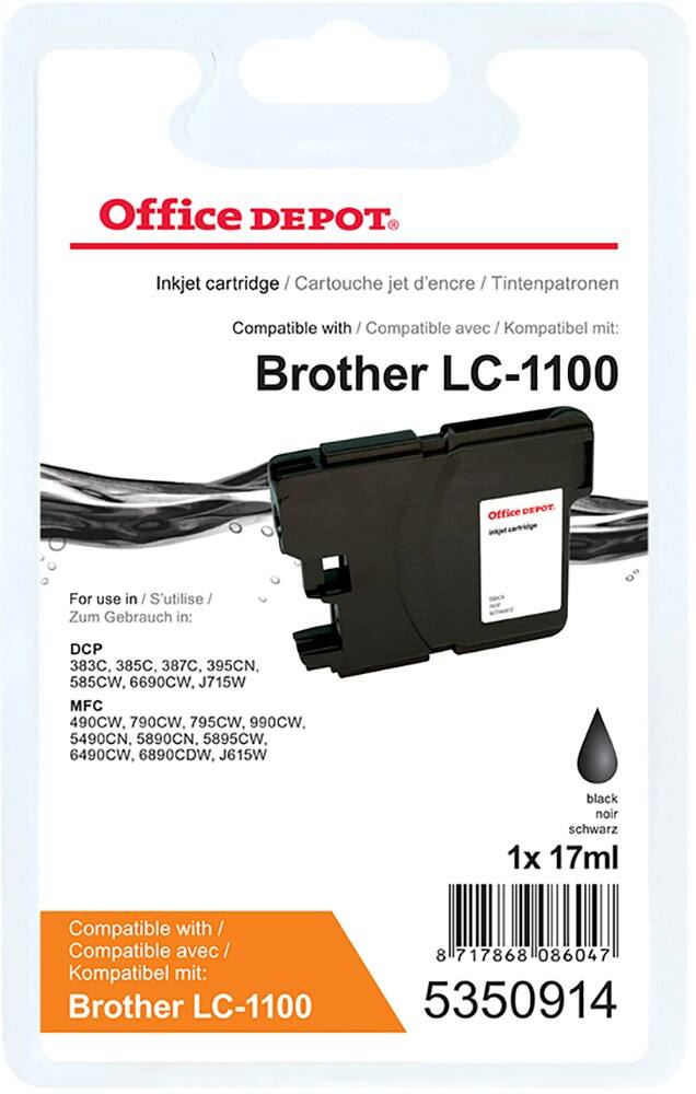 Office Depot Compatible Brother LC1100BK Ink Cartridge Black
