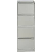 Bisley Steel Filing Cabinet 4 Drawers Lockable 470 x 622 x 1,321 mm Goose Grey