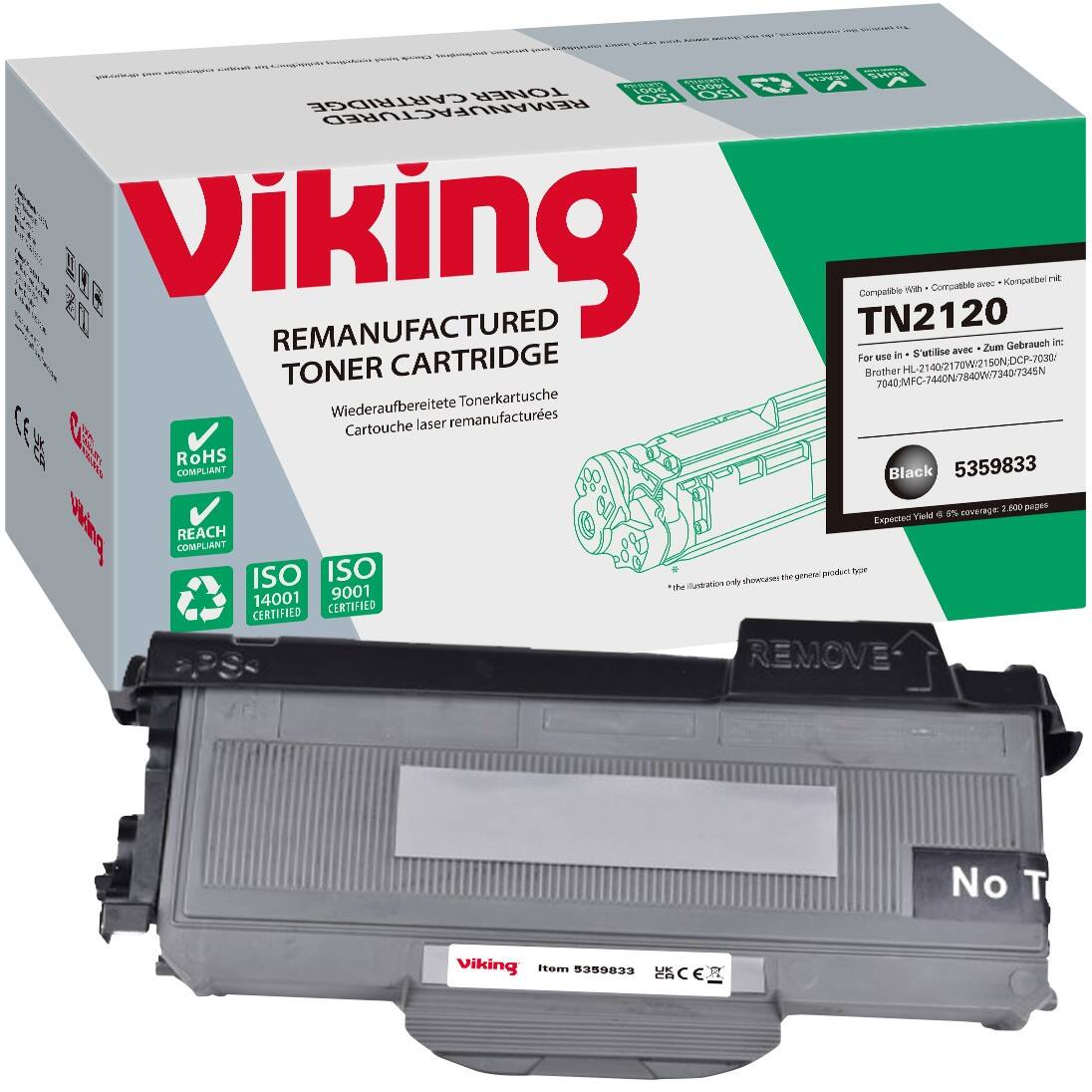 Compatible Office Depot Brother TN-2120 Toner Cartridge Black