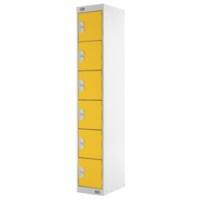 LINK51 Steel Locker 6 Doors 1 nest Key lock 300 x 450 x 1,800 mm Grey, Yellow