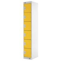 LINK51 Steel Locker 6 Doors 1 nest Key lock 300 x 450 x 1,800 mm Grey, Yellow