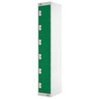LINK51 Steel Locker 6 Doors 1 nest Key lock 300 x 450 x 1,800 mm Green, Grey