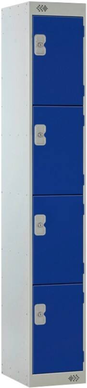 LINK51 Steel Locker 4 Doors 1 nest Key lock Blue, Grey