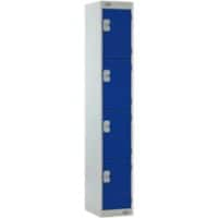 LINK51 Steel Locker 4 Doors 1 nest Key lock Blue, Grey