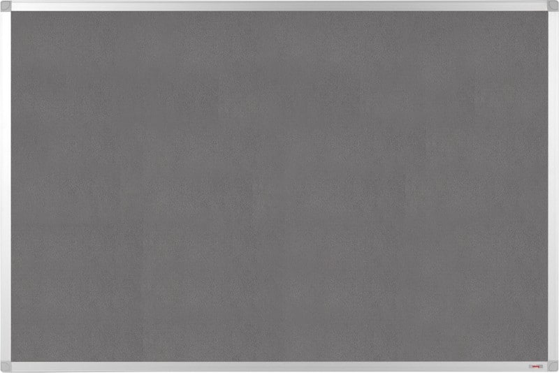 Viking Felt Noticeboard Non Magnetic Wall Mounted 90 (W) x 0.81 (D) x 60 (H) cm Aluminium Grey