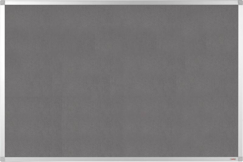 Viking Felt Noticeboard Non Magnetic Wall Mounted 60 (W) x 0.81 (D) x 45 (H) cm Aluminium Grey