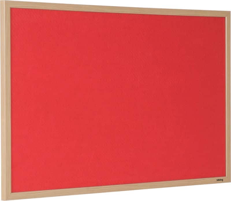 Viking Noticeboard Non Magnetic 120 (W) x 1.9 (D) x 90 (H) cm Wood Red
