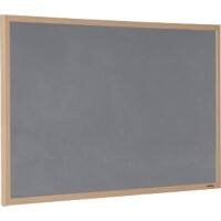 Viking Notice Board Wall Mounted Felt 120 (W) x 90 (H) cm Wood Grey