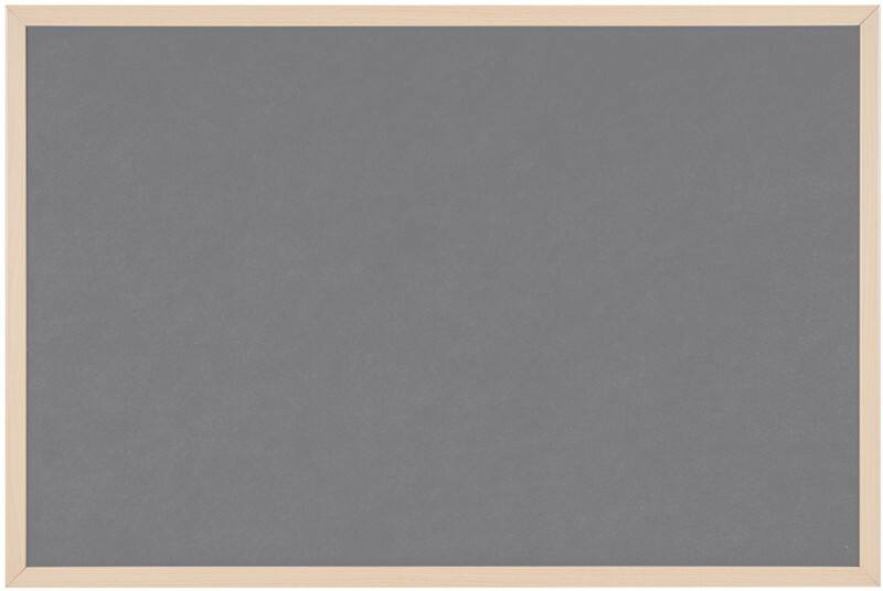 Viking Felt Noticeboard Non Magnetic Wall Mounted 90 (W) x 1.9 (D) x 60 (H) cm Wood Grey