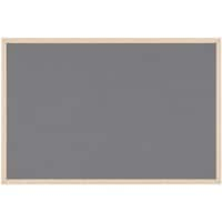 Viking Notice Board Wall Mounted Felt 90 (W) x 60 (H) cm Wood Grey