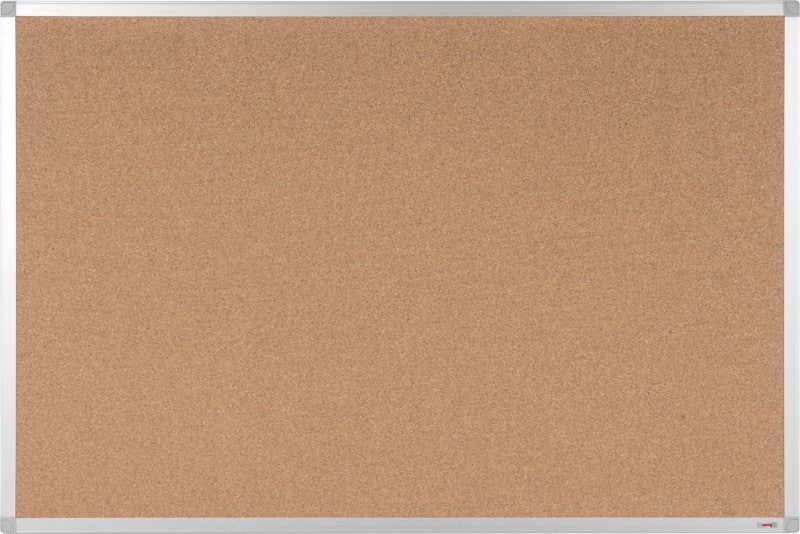 Viking Cork Noticeboard Non Magnetic Wall Mounted 90 (W) x 0.81 (D) x 60 (H) cm Aluminium Brown