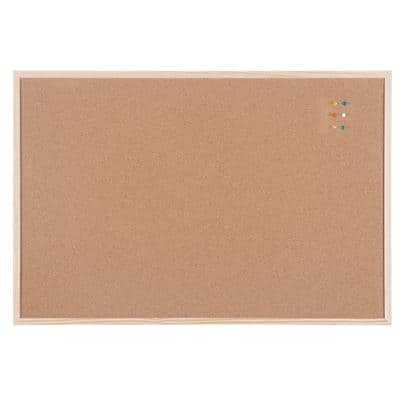 Viking Wall Mountable Cork Board 90 x 60cm Brown