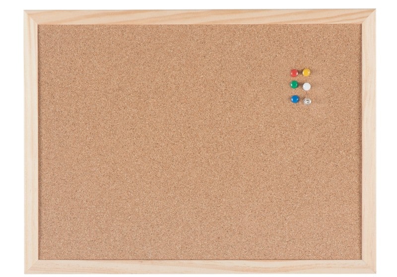 Viking Cork Noticeboard Non Magnetic Wall Mounted 40 (W) x 1.4 (D) x 30 (H) cm Pine Wood Brown