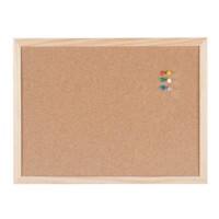 Viking Cork Noticeboard Non Magnetic Wall Mounted 40 (W) x 1.4 (D) x 30 (H) cm Pine Wood Brown