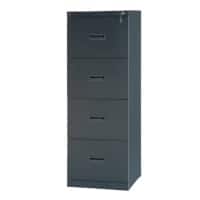 Realspace Knockdown Steel Filing Cabinet with 4 Lockable Drawers 460 x 400 x 1255mm Black