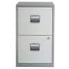 Bisley Steel Filing Cabinet with 2 Lockable Drawers 413 x 400 x 672 mm Silver, White