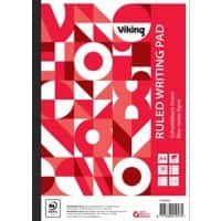 Office Depot A4 Casebound White Paper Cover Writing Pad Ruled 400 Pages Pack of 5