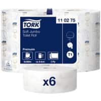 Tork T1 Premium Toilet Roll 2 Ply 110275 6 Rolls of 1800 Sheets