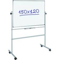 Viking Freestanding Magnetic Mobile Revolving Whiteboard Superior Enamel 150 x 120cm