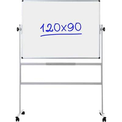 Viking Freestanding Magnetic Mobile Revolving Whiteboard Superior Enamel 90 x 120 cm