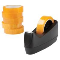 Office Depot Tape Dispenser Black + Office Tape 25mm x 66m Clear 6 Rolls