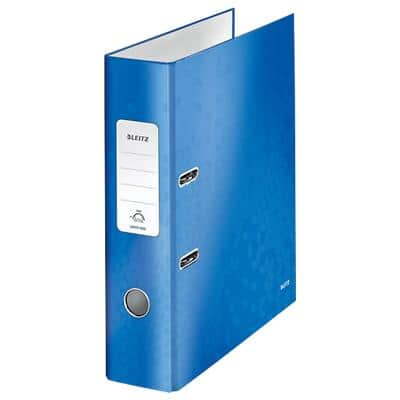 Leitz 180° WOW Lever Arch File A4 80 mm Blue 2 ring 1005 Laminated Cardboard Portrait