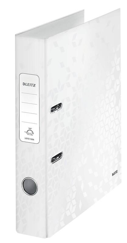 Leitz 180° WOW Narrow Lever Arch File A4 50 mm White 2 Rings 1006 Laminated Cardboard Portrait