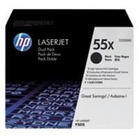 HP 55X Original Toner Cartridge CE255XD Black Pack of 2