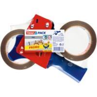 tesa Tape Dispenser Set tesapack Blue, Red 50 mm (W) x 66 m (L) Metal, Plastic, PVC (Polyvinyl Chloride) 4120