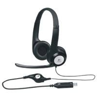 Logitech ClearChat H390 Wired Stereo Headset Head With Microphone Black