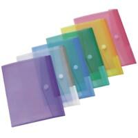 Djois Color Collection Document Wallet A5 Velcro fastener PP (Polypropylene) Portrait and Landscape 14.8 (W) x 21 (H) cm Assorted Pack of 6