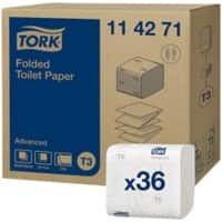 Tork 2 Ply Toilet Paper Folded T3 Advanced 36 Packs of 242 Sheets