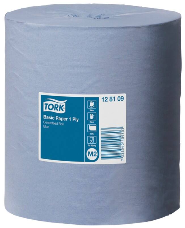 Tork Centrefeed Roll M2 Blue 1 Ply 300 m 128109 6 Rolls of 450 Sheets
