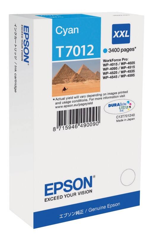 Epson T7012 Original Ink Cartridge C13T70124010 Cyan