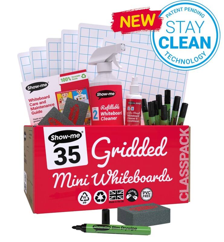 Show-me Whiteboard Non Magnetic Double Sided Pack of 35