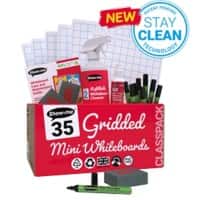 Show-me Non Magnetic A4 Dry Erase Board Classroom Set Pack of 35