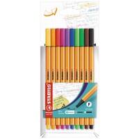 STABILO point 88 Fineliner Pen Wallet Fine 0.4 mm Assorted Pack of 10