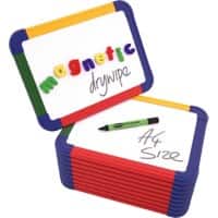 Show-me Magnetic Rainbow Framed Gridded Drywipe Boards Lacquered Steel Pack of 10